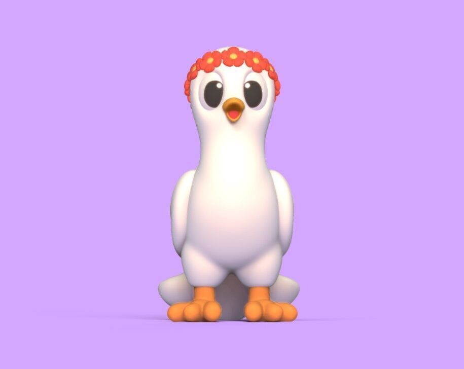 Dove Wedding Cake Topper 3D print model_3