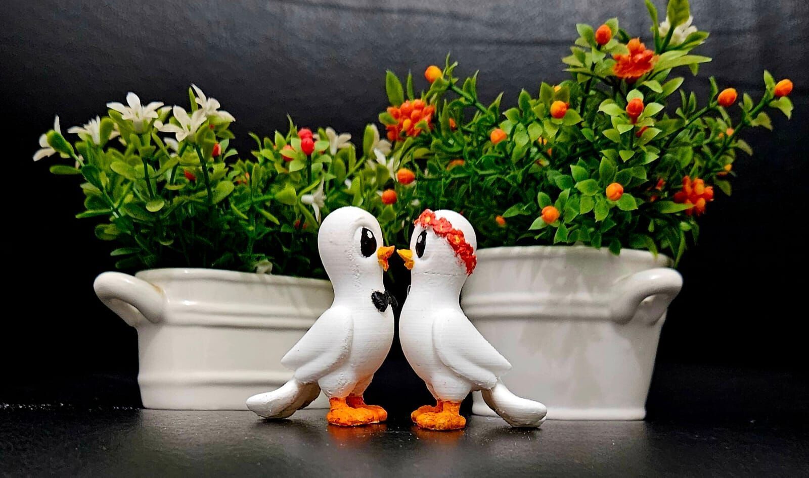 Dove Wedding Cake Topper 3D print model_15