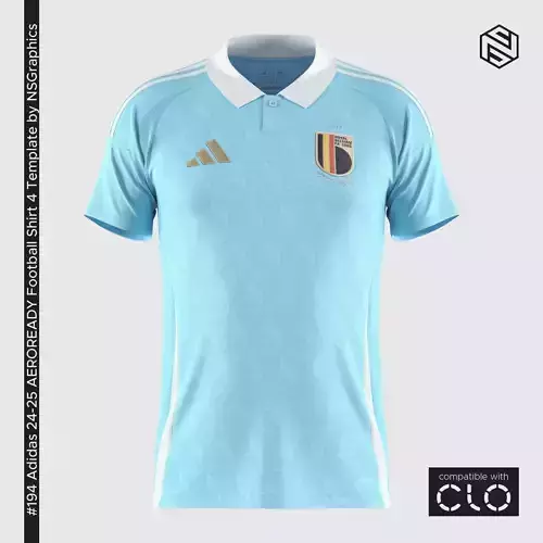 Adidas 24-25 AEROREADY Football Shirt 4 Template for CLO 3D
