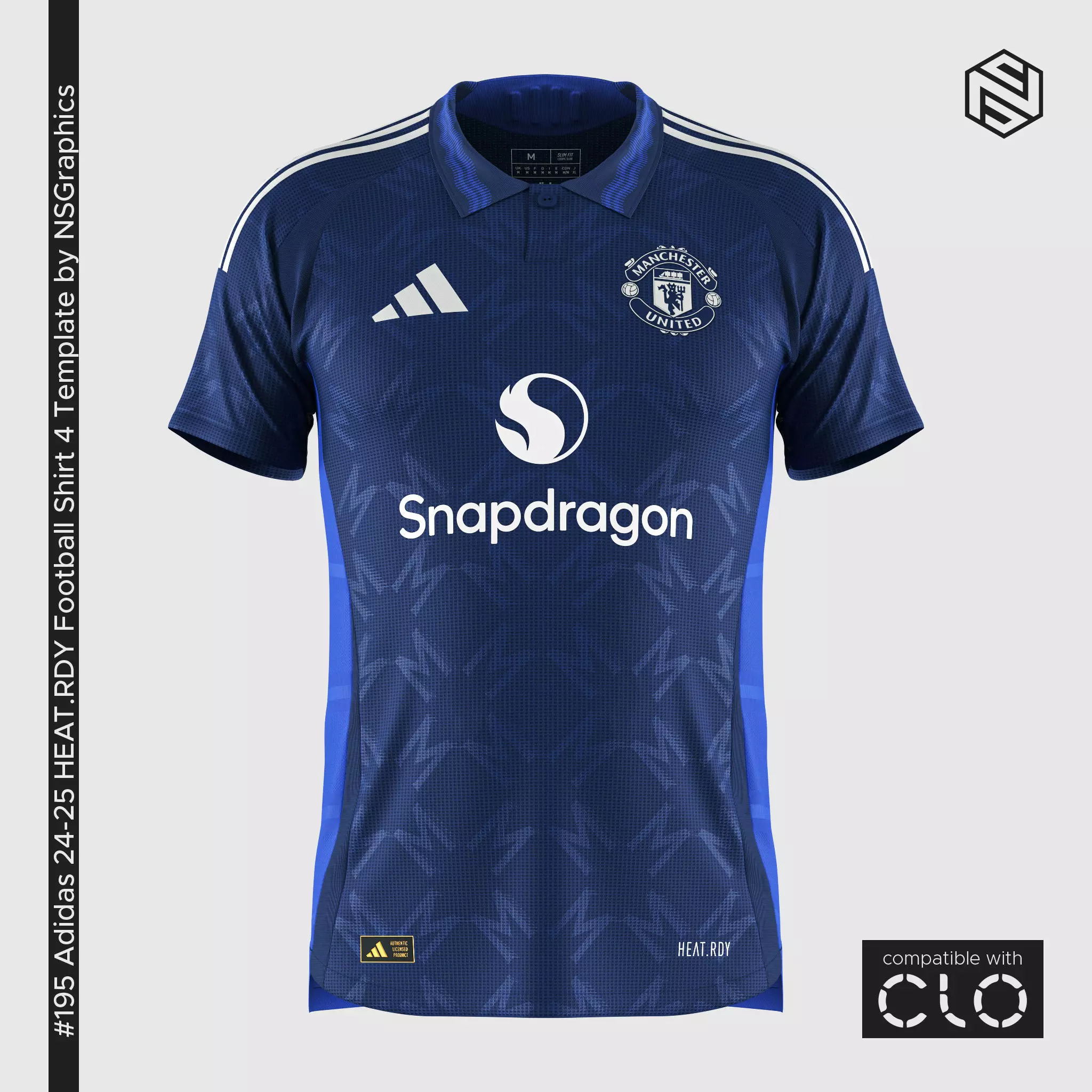 Adidas 24-25 HEATRDY Football Shirt 4 Template for CLO 3D 3D model