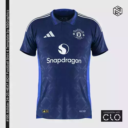 Adidas 24-25 HEATRDY Football Shirt 4 Template for CLO 3D