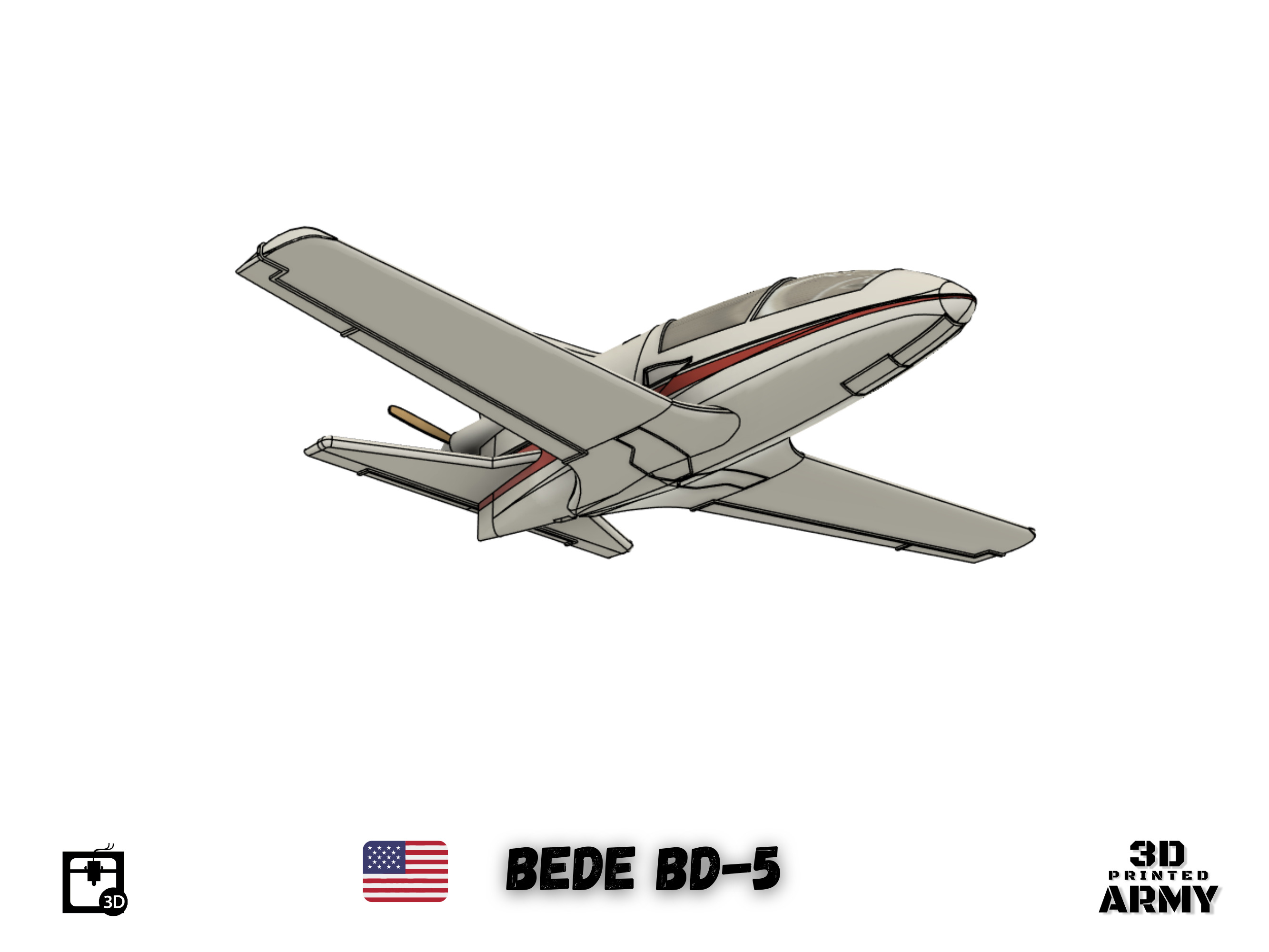 BEDE BD-5 MICRO scale-model aircraft 3D print model_2