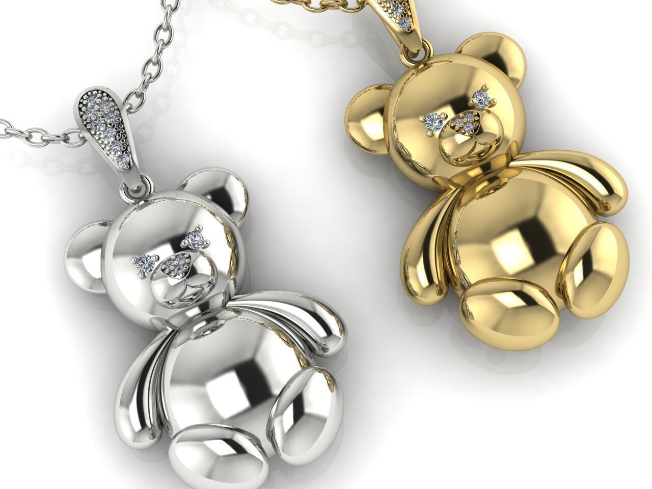 Bear Pendant Gold 3D print model_4