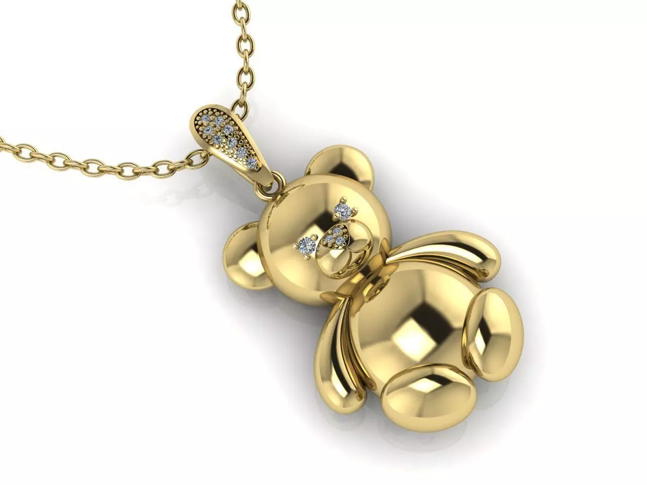 Bear Pendant Gold 3D print model_3