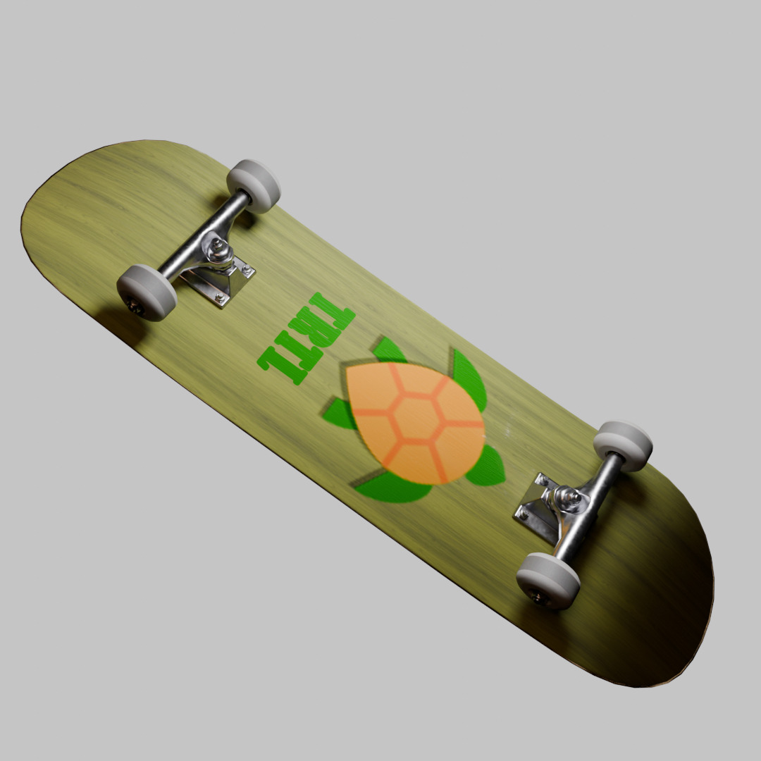 Skateboard - Turtle Deck Design 3D model_1