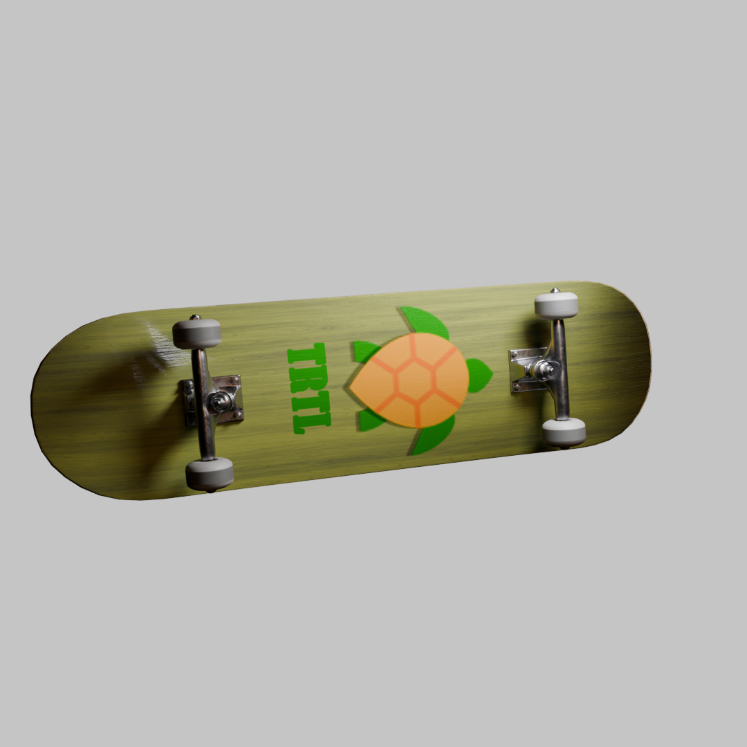 Skateboard - Turtle Deck Design 3D model_3