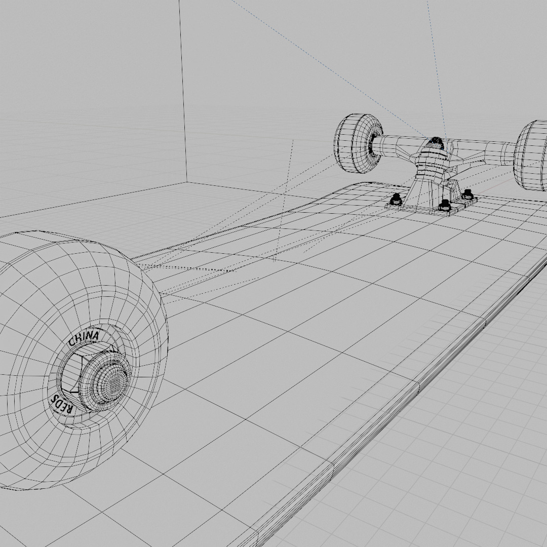 Skateboard - Turtle Deck Design 3D model_6