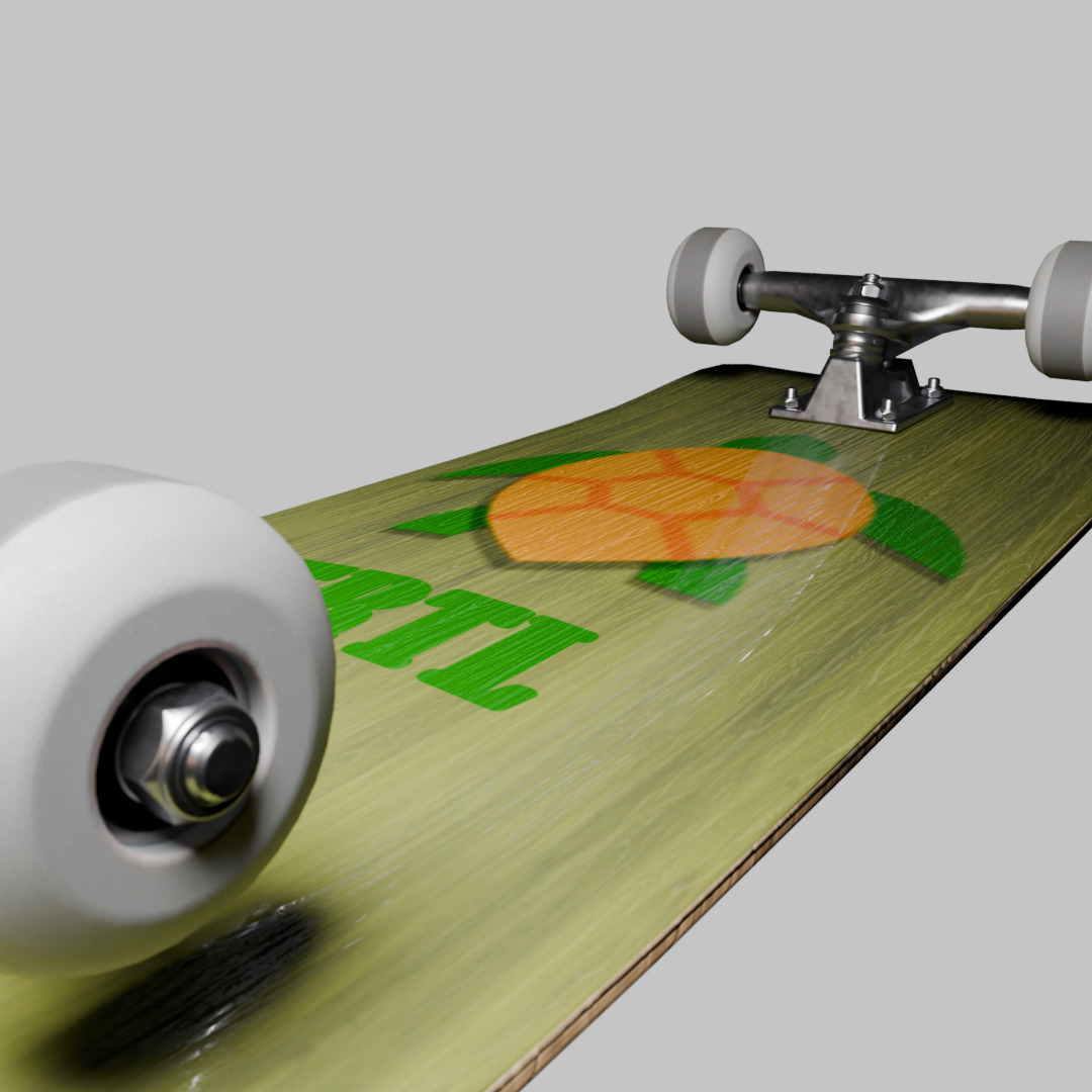Skateboard - Turtle Deck Design 3D model_2