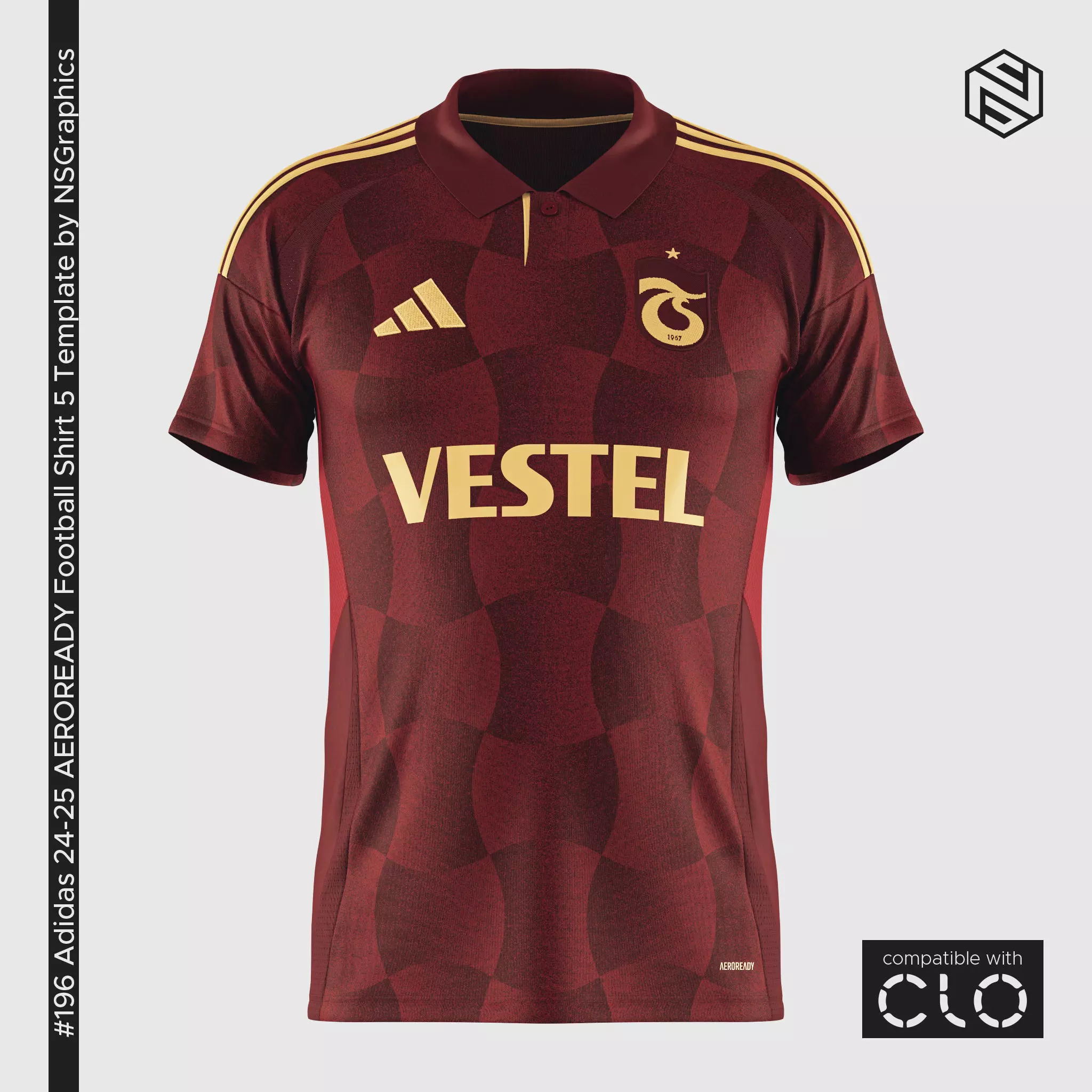 Adidas 24-25 AEROREADY Football Shirt 5 Template for CLO 3D 3D model