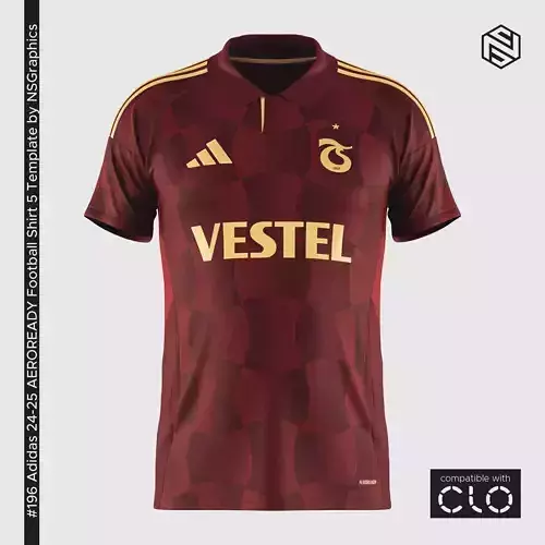 Adidas 24-25 AEROREADY Football Shirt 5 Template for CLO 3D 3D model