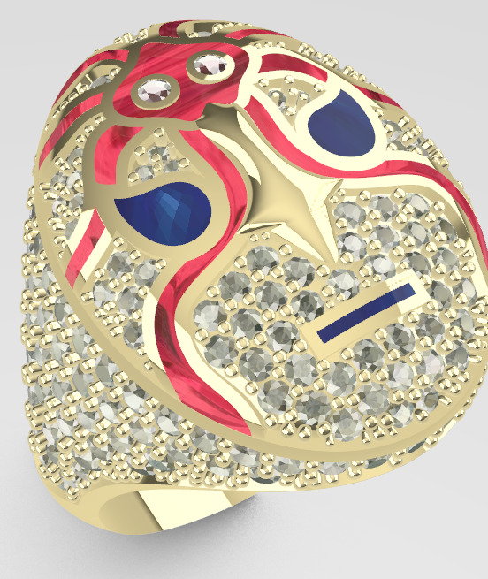 MASK DIAMOND RING 3D print model_8