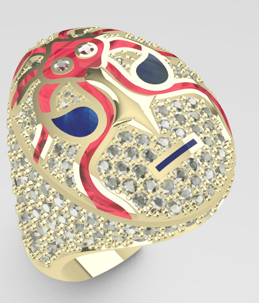 MASK DIAMOND RING 3D print model_4