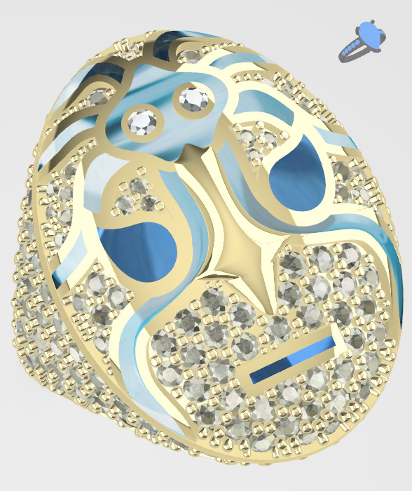 MASK DIAMOND RING 3D print model_2