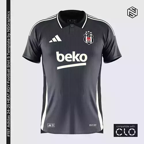 Adidas 24-25 HEATRDY Football Shirt 5 Template for CLO 3D