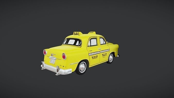 Yellow taxi cab  3D model