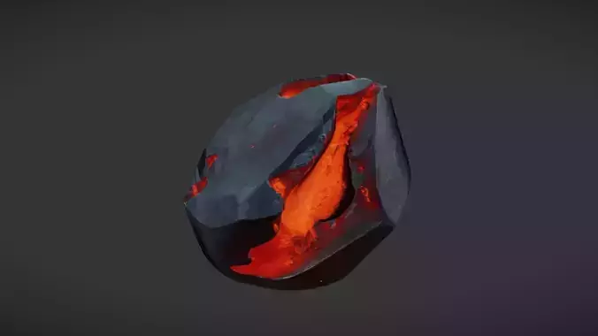 glowing magma rock