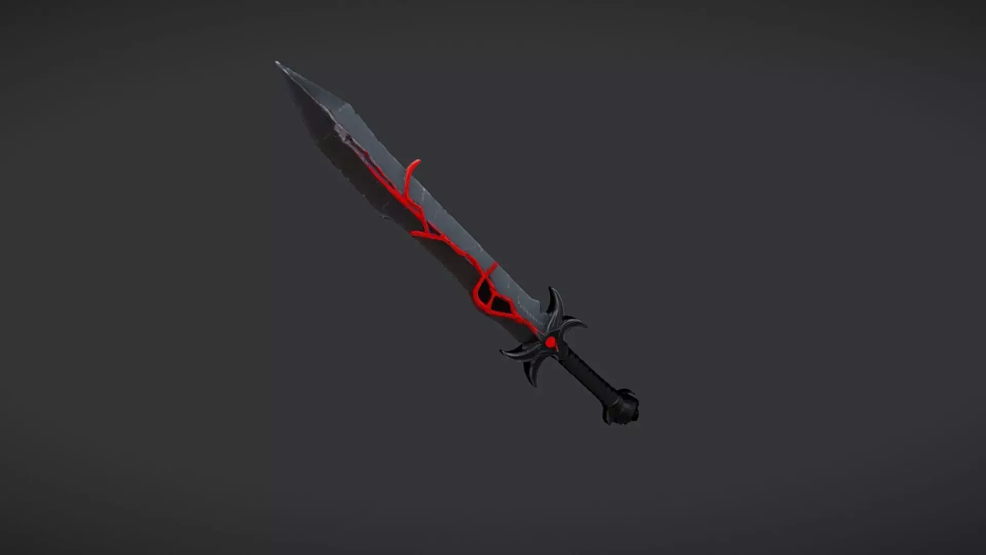 Futuristic sword with red accents 3D model_0