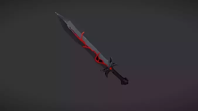 Futuristic sword with red accents