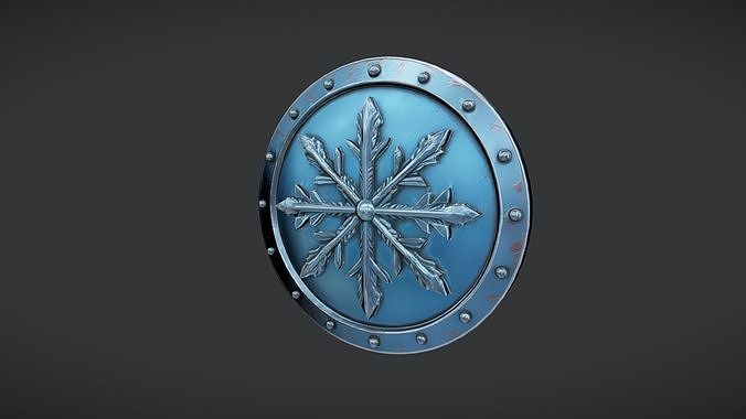 decorative round snowflake shield 3D model