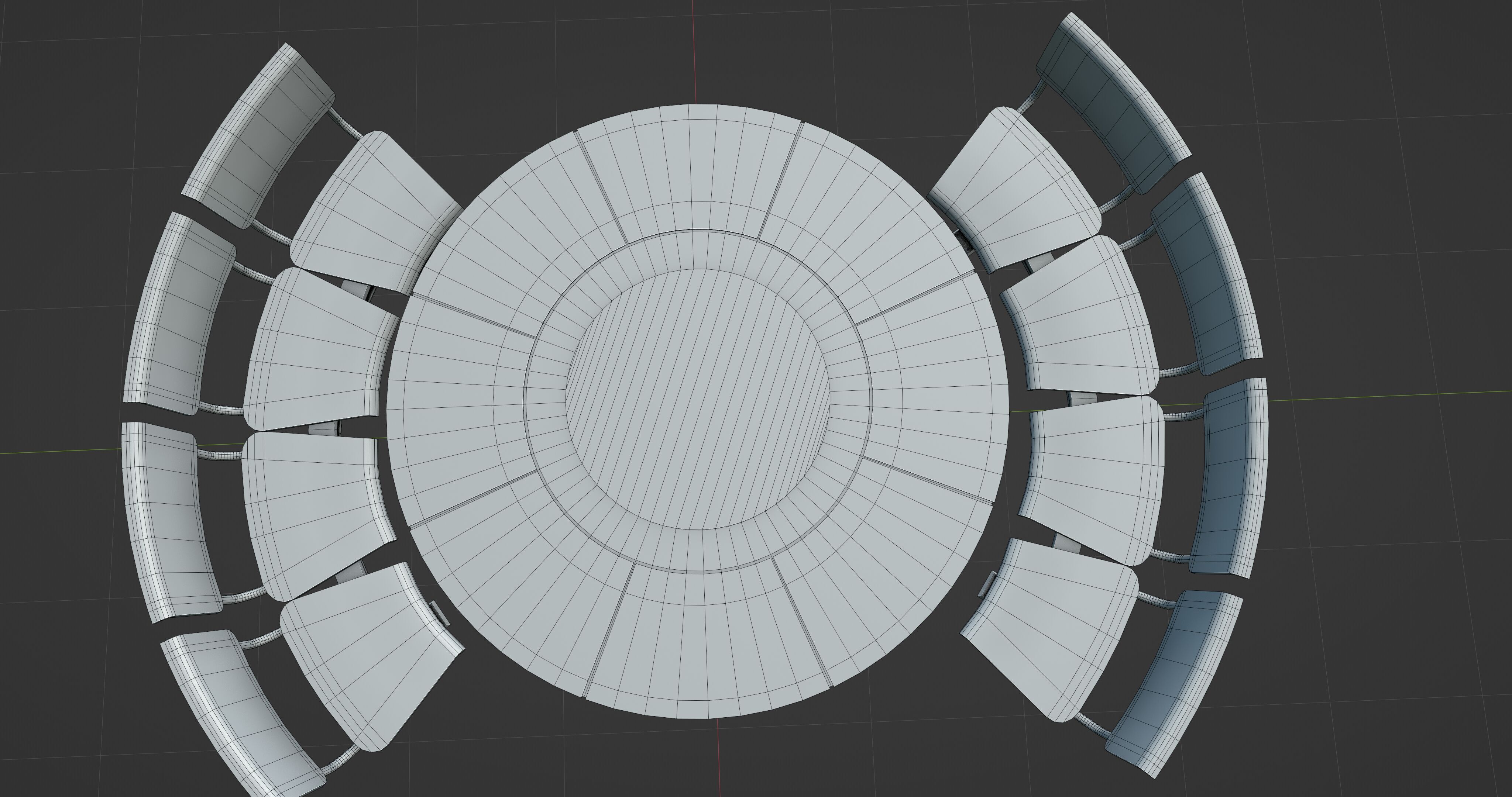 Table and Seats PBR Low-poly 3D model_13