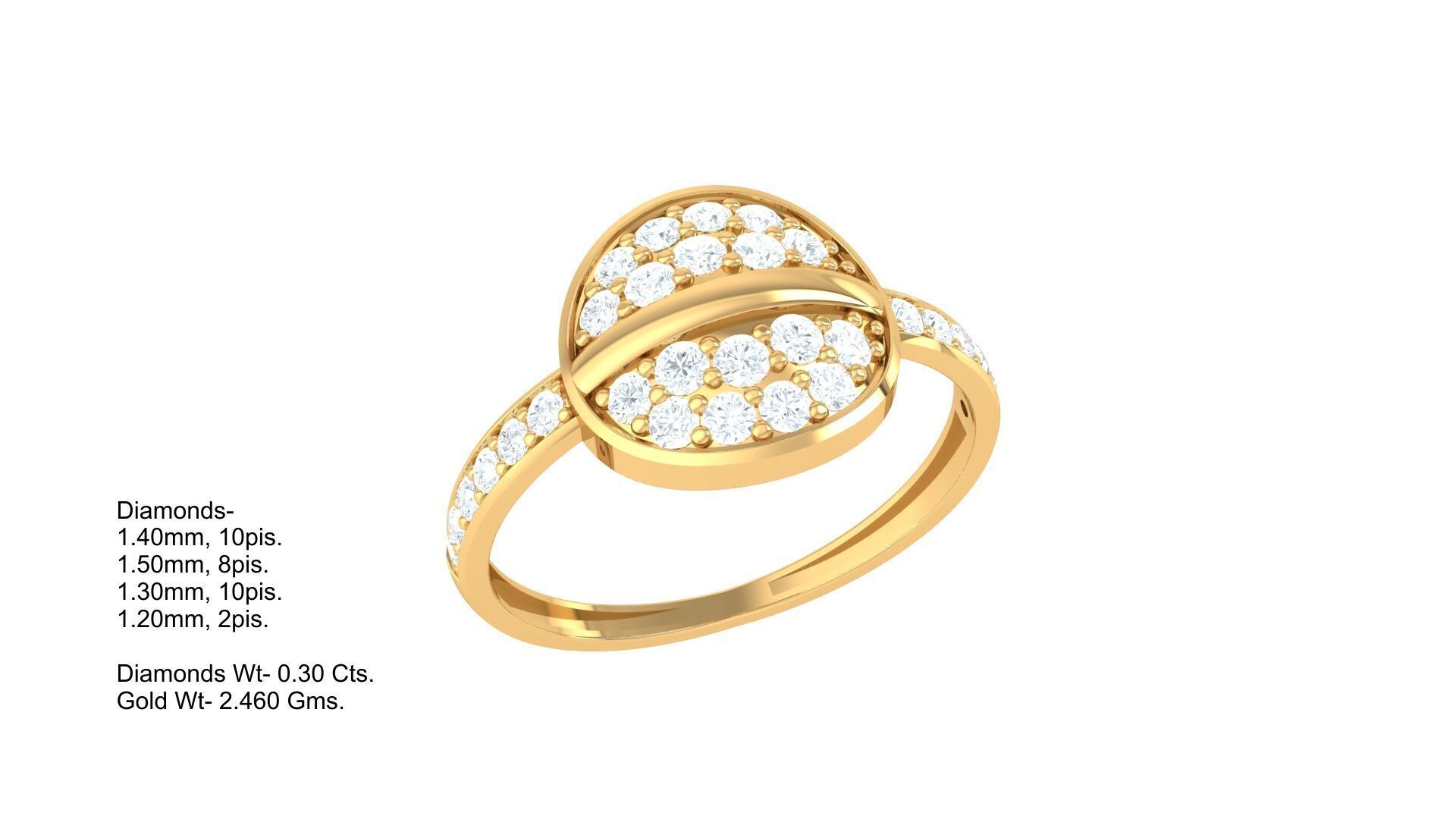 Women Ring  Render 3dm STL OBJ FBX Details 3D print model_1