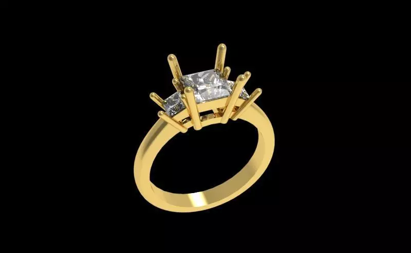 Three Diamond Ring 02 3D print model_0