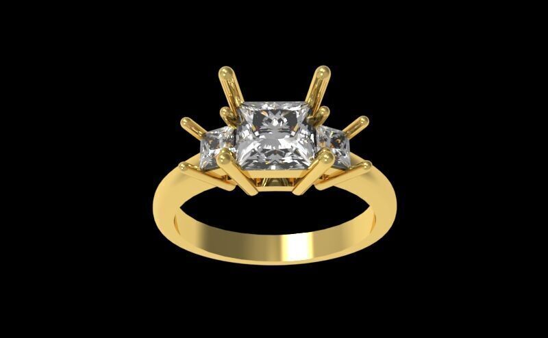 Three Diamond Ring 02 3D print model_1