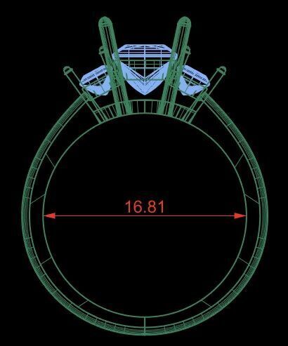 Three Diamond Ring 02 3D print model_8