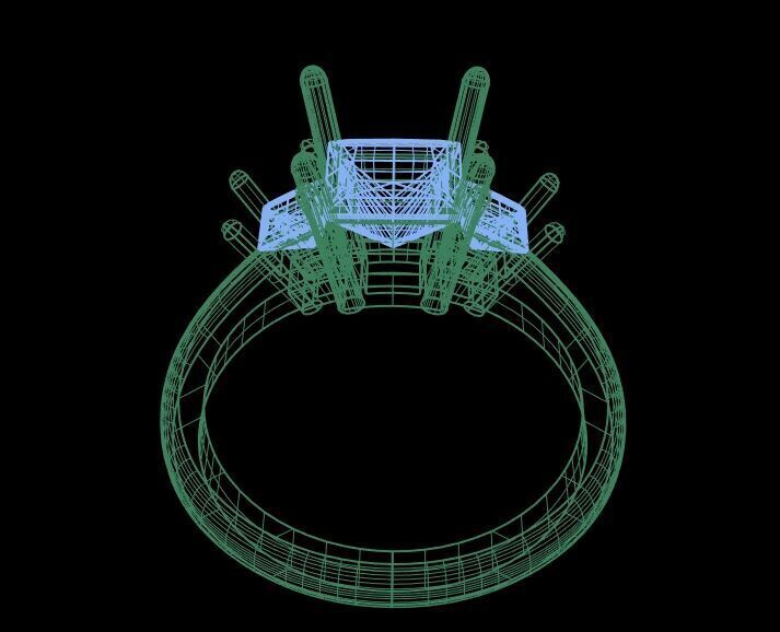 Three Diamond Ring 02 3D print model_7