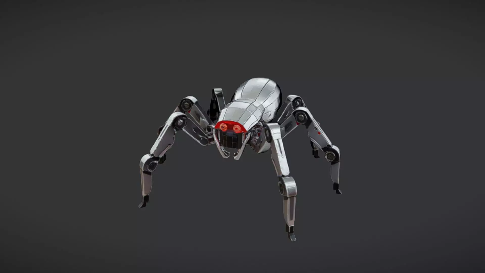 robotic spider with glowing eyes 3D model_0