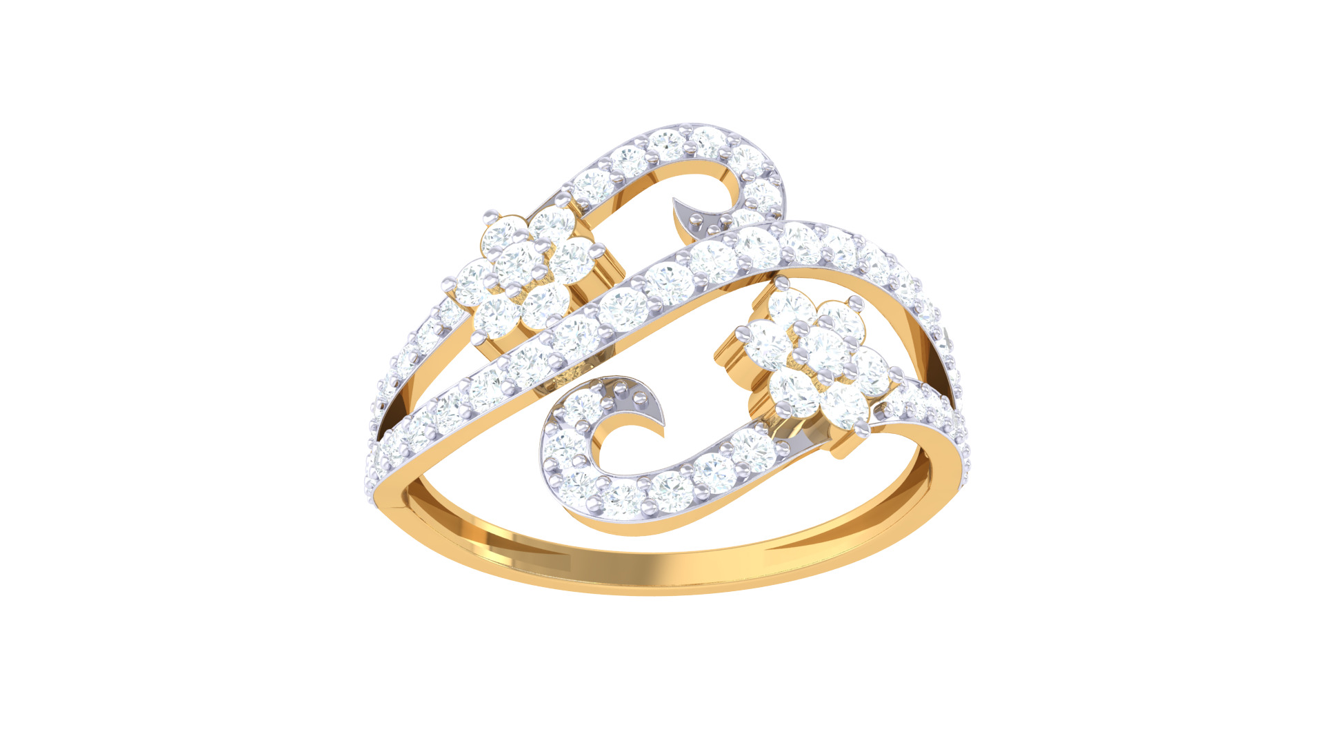 Women Ring Render 3dm STL OBJ FBX Details 3D print model_3