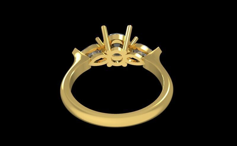 Three Diamond Ring 04 3D print model_2