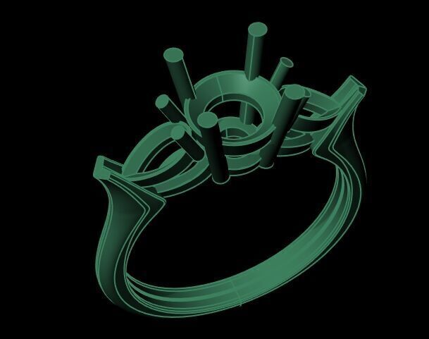 Three Diamond Ring 04 3D print model_6