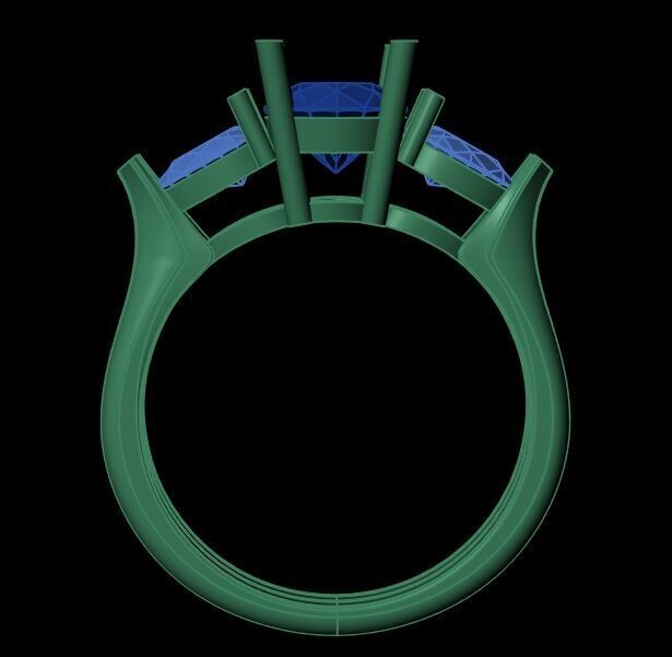 Three Diamond Ring 04 3D print model_9