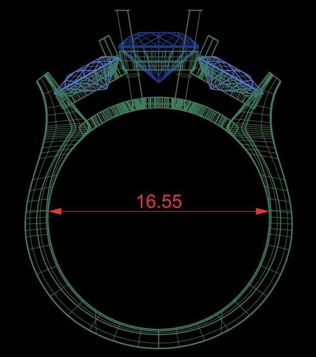 Three Diamond Ring 04 3D print model_7