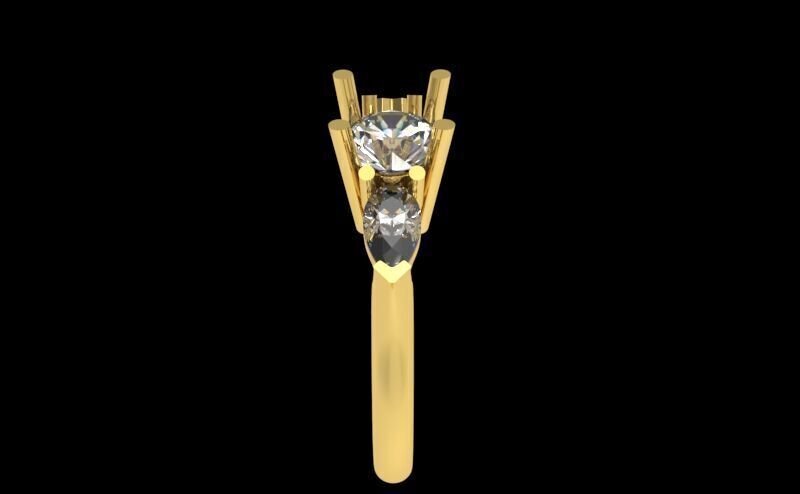 Three Diamond Ring 04 3D print model_1