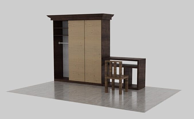 wardrobe and chair 3D model