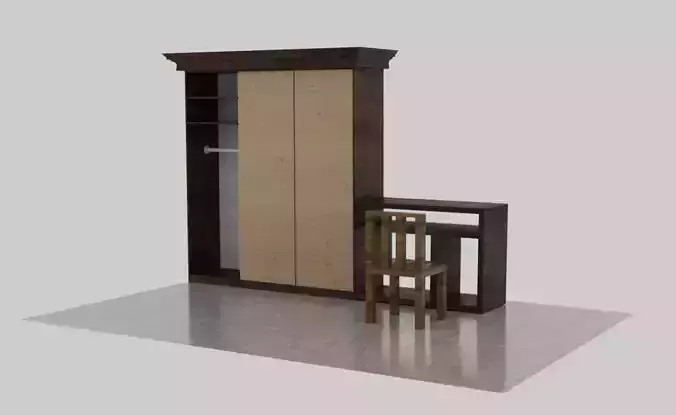 wardrobe and chair
