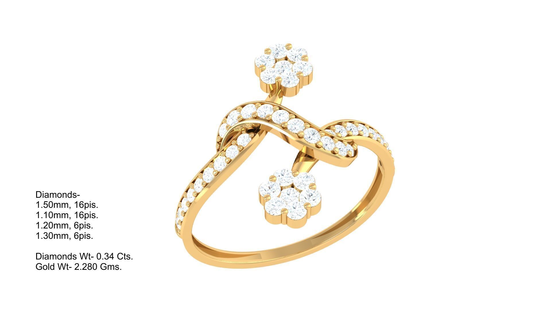 Women Ring Render 3dm STL OBJ FBX Details 3D print model_2