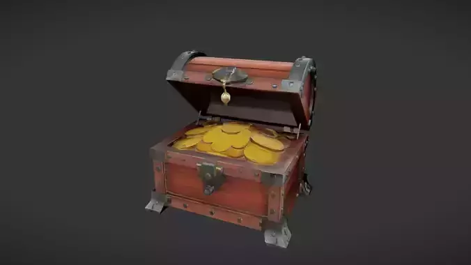treasure chest with gold coins
