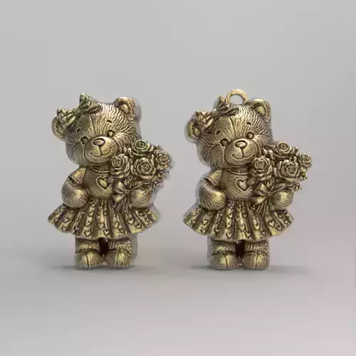 valentines teddy bear girl with rose