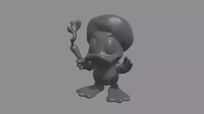 Donald Duck Smoking 3D print model