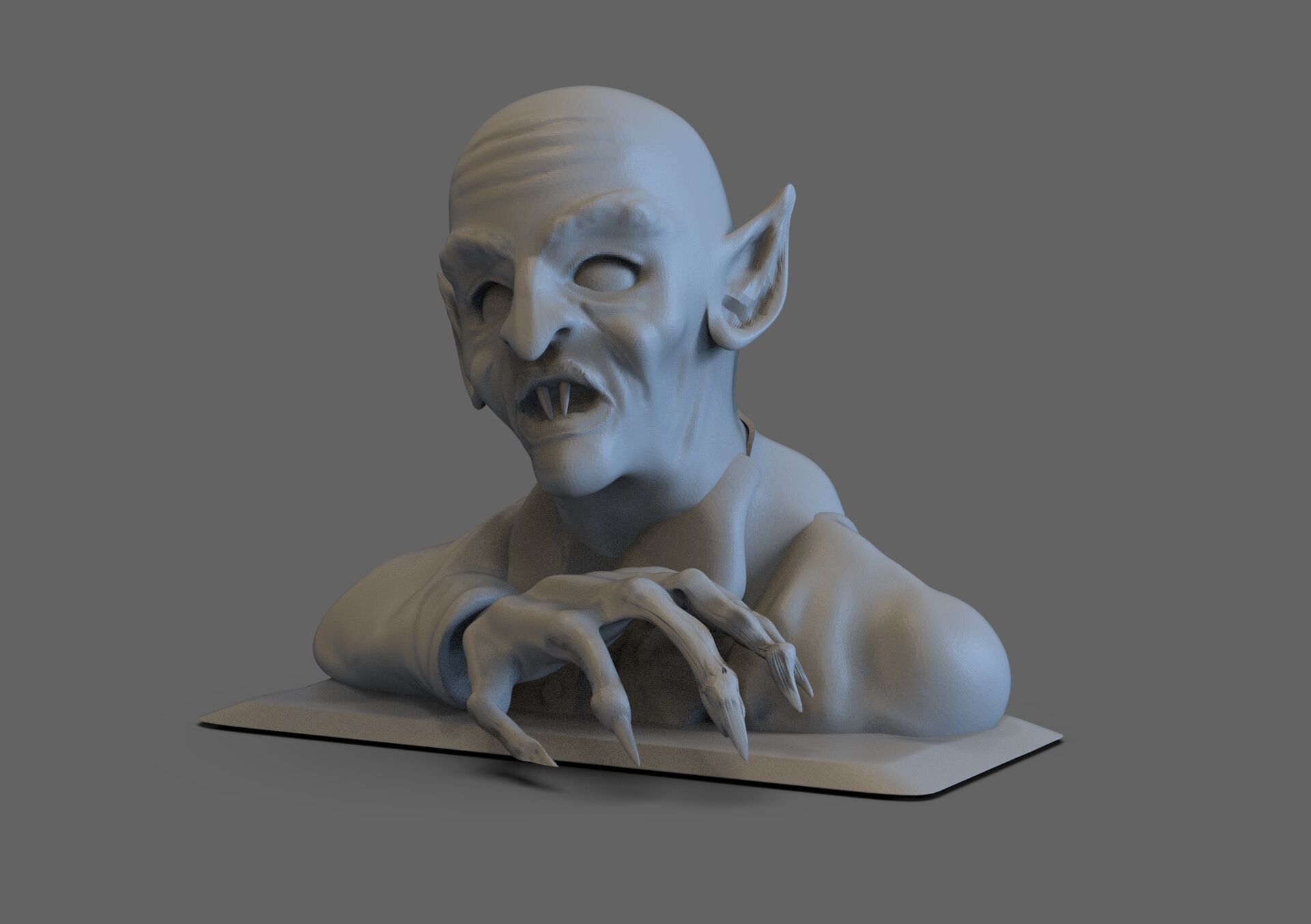 Nosferatu Bust 3D print model_1