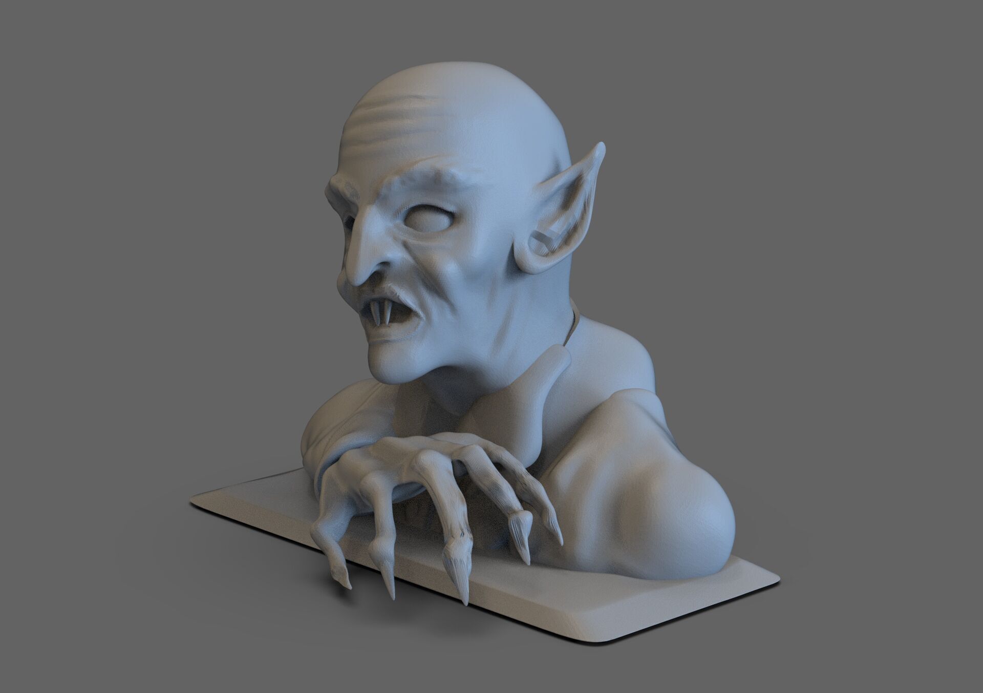 Nosferatu Bust 3D print model_3