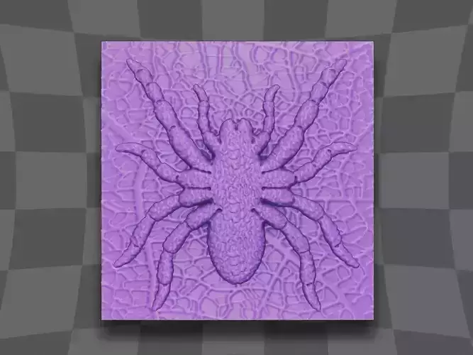 The spider under the leaf 3D print model