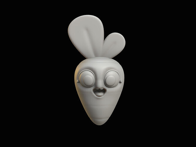 Baby Carrot Cartoon Kawaii Character Low-poly 3D model 6