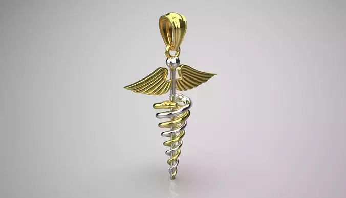 healthcare gold pendant gp0237 3D print model