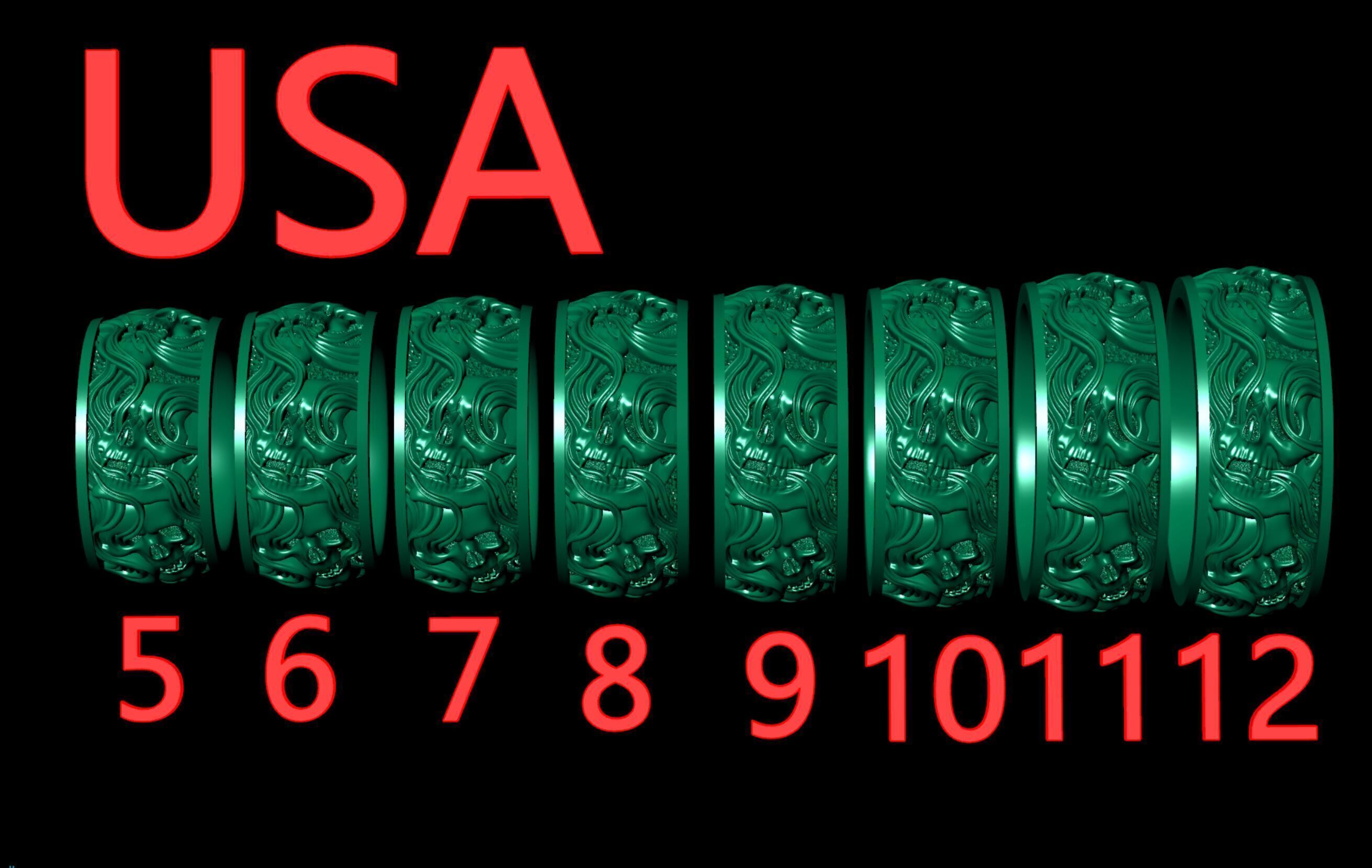 Skull ring and smoke in a circle V2 3D print model_16