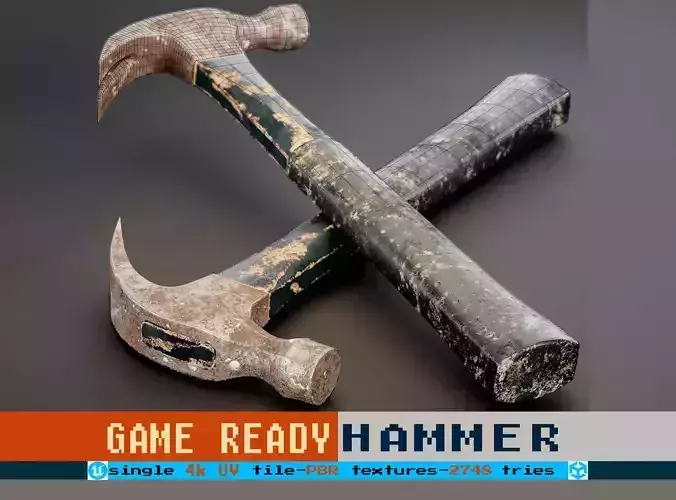 Claw hammer Low-poly 3D model