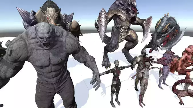 Zombies Animated Characters Sound and Texture Full Pack Low-poly 3D model
